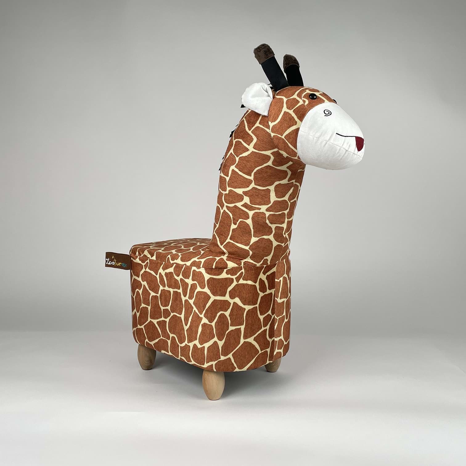 Zürafa Zufi Hayvanlı puf çocuk koltuğu resmi